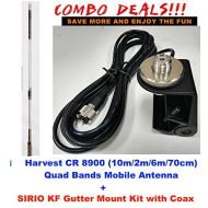 Eightwood Harvest CR 8900 (10m/6m/2m/70cm) Quad Band Mobile Antenna w Sirio Gutter Mount Kit