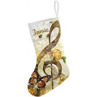 Eiis Butterfly Music Notes Personalized Christmas Stockings Holders Fireplace Hanging Family Xmas Decoration Holiday Season Party