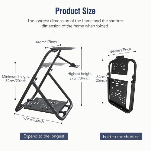  Eilsorrn Racing Wheel Stand Tilt-Adjustable Foldable Steering Wheel Stand for Logitech G923 G920 G29 Thrustmaster Ferrari T150 TMX T248 Xbox PS4 PS5 PC