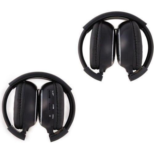  [아마존베스트]EinCar 2 Pack of Two Channel Folding Headset, in Car Kids Wireless Headphones for Universal Car Entertainment System, IR Wireless Two-Channel Foldable Headphones for Car