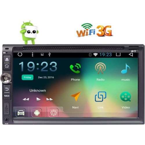  EINCAR Android 6.0 Double Din Car Stereo GPS with Quad Core 6.95 inch Touchscreen Autoradio Car DVD Player 1GB RAM 3D GPS Map Head unit support Bluetooth Wifi 3G OBD DAB+ USBSD