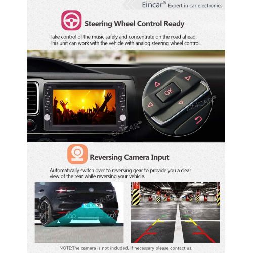  EINCAR Eincar Navigation Seller - Privileged Sale Universal 2din Car Radio Stereo In-Dash 6.2 inch Capacitive Touchscreen Headunit 3D GPS Navigation With Touch Pen FMAM Radio Aux USBSD