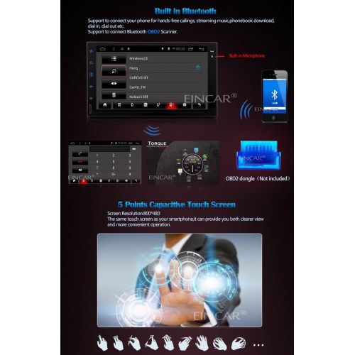  EinCar Backup Camera Included! Eincar Android 6.0 Double Din Car Stereo Car Radio with 7” Capacitive Touchscreen GPS Navigation Bluetooth WiFi AMFM Radio Audio Receiver External Micropho