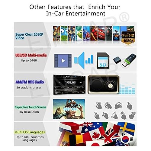  EinCar Best WiFi Model Android 6.0 Quad-Core 7 Full Touch-Screen Universal Car NO DVD Player GPS 2 din Stereo GPS Navigation Free Camera and map