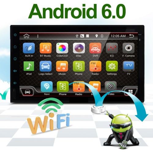  EinCar Best WiFi Model Android 6.0 Quad-Core 7 Full Touch-Screen Universal Car NO DVD Player GPS 2 din Stereo GPS Navigation Free Camera and map