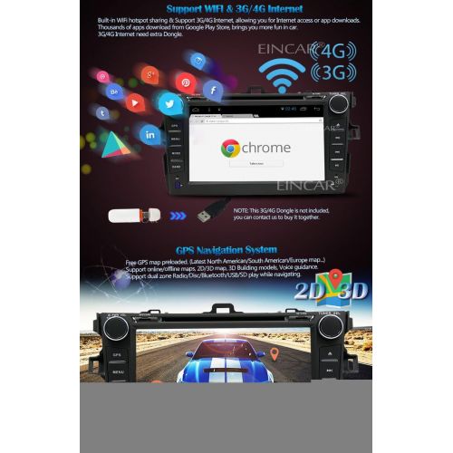  EinCar Free Camera in Dash Quad-core Android 5.1.1 Lollipop Stereo system GPS Navigation Car DVD Player Special for TOYOTA CAMRY (2007-2012) Autoradio Bluetooth Headunit HD Capacitive Tou