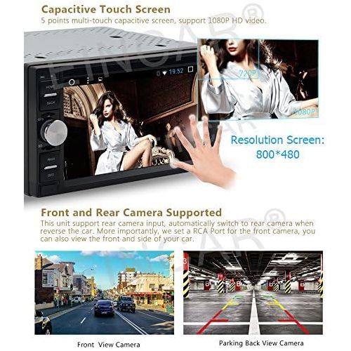  EinCar 7 Inch Android 6.0 Universal Multi-touch Screen Tablet Car Stereo Video In-dash GPS Navigation WIFI Internet FM AM APP Store USB Bluetooth Mic AUX With Map HD Backup Camera