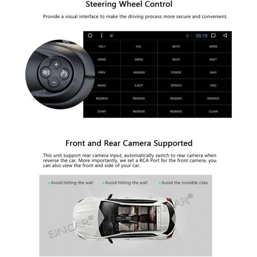  EINCAR Rear Camera inluded!Eincar 7 inch Android 6.0 Car Stereo in Dash Car no DVD Player 16GROM GPS Navigation 3D Map car Video Support Bluetooth Hands Free Car Monitor Car Entertainment