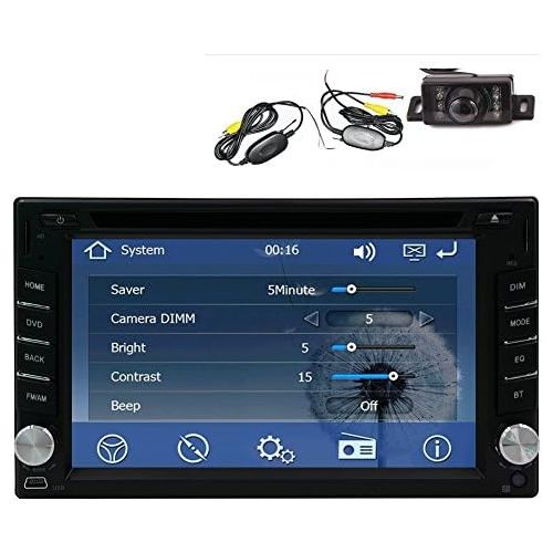  EINCAR Wireless Backup Camera +GPS Navigation Windows CE 6.0 6.2 Inch Double In Dash Car Stereo Radio Auto Audio Video Automotive CDDVDMp3 Player Bluetooth SDUSB Steering Wheel Control