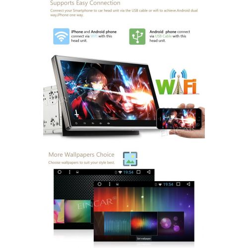  EINCAR EinCar Android 6.0 Quad Core 2 din Car DVD CD Player 6.2 inch Double Din Capacitive Multi-Touch Screen GPS Navigation Radio Stereo Support BluetoothSDUSBFMAMWifiMirror LinkR