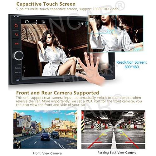  EinCar Front Camera & Rear View Camera Included! Double 2 din Android 6.0 Car Stereo System in Dash Autoradio Bluetooth 1080P Video Audio Car AMFMRDS Radio BT SWC Screen Mirroring (No D