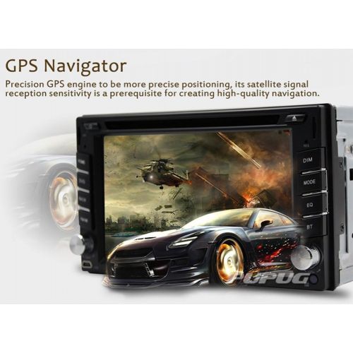  EinCar Pupug GPS Navigator 6.2 HD Digital Touch Screen Double 2 Din Head Unit Car Radio Vehicle Car DVD Player 3D PIP Bluetooth Auto PC Stereo Free GPS Navigation Map+Back Camera