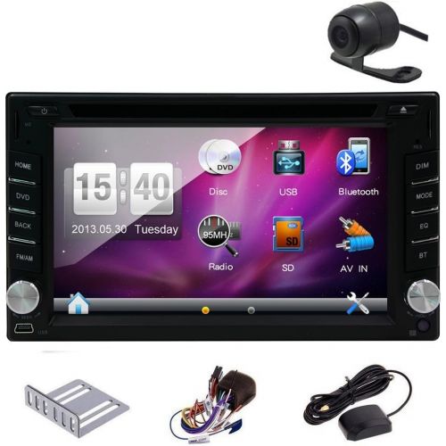  EinCar Pupug GPS Navigator 6.2 HD Digital Touch Screen Double 2 Din Head Unit Car Radio Vehicle Car DVD Player 3D PIP Bluetooth Auto PC Stereo Free GPS Navigation Map+Back Camera