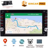 EinCar Double Din 6.2 Touch Screen 2 Din Car Stereo in Dash Receiver DVD CD 1080P Video Player Bluetooth GPS Navigation FM/AM RDS Radio TF/USB/AUX-in/Subwoofer/SWC +Remote Control-Free Re