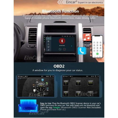  EinCar Eincar New Developed 7 Android 6.0 Quad Core HD Capacitive Touch Screen Double 2 Din Car Radio Stereo Support Bluetooth 1080P Mirrorlink Auto GPS Navigation Head Unit Car Stereo Re