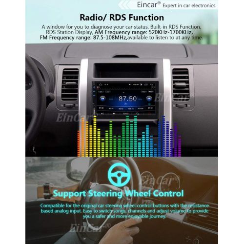  EinCar Eincar New Developed 7 Android 6.0 Quad Core HD Capacitive Touch Screen Double 2 Din Car Radio Stereo Support Bluetooth 1080P Mirrorlink Auto GPS Navigation Head Unit Car Stereo Re