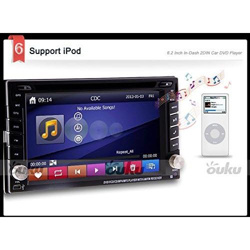  EinCar Lowest Selling!! 6.2-inch Double DIN In Dash Car DVD CD Player Car Stereo Head Unit Touch Screen Bluetooth USB Mp3 AMFM Radio for Universal 2DIN + Free Backup Camera+Remote Contro