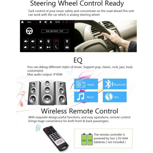  EinCar 6.2 Inch Capacitive Screen Universal Double 2 Din Bluetooth In Dash Car CD DVD Player GPS Radio SWC USB RDS AMFM Car Stereo Receiver + FREE MAP CARD Wireless Reverse Camera