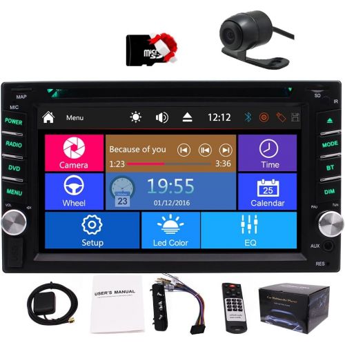  EinCar Car Autoradio 2din GPS SAT Navigation Multi-Touchscreen Car DVD Player in-Dash Audio Car GPS Stero AMFM Radio Bluetooth 8GB Map Card Remote Control Backup Camera Head Unit