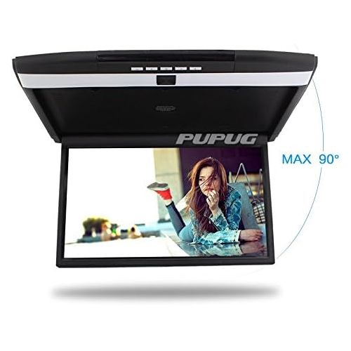  EinCar 17 inch Widescreen LCD Roof Mount Monitor High Resolution Display overhead monitor Car Flip Drop Down Overhead Support HDMI FM transmit SDUSB Input