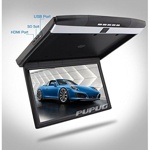  EinCar 17 inch Widescreen LCD Roof Mount Monitor High Resolution Display overhead monitor Car Flip Drop Down Overhead Support HDMI FM transmit SDUSB Input