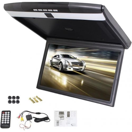  EinCar 17 inch Widescreen LCD Roof Mount Monitor High Resolution Display overhead monitor Car Flip Drop Down Overhead Support HDMI FM transmit SDUSB Input