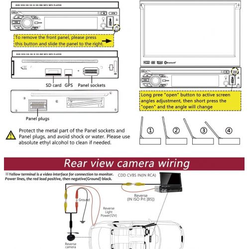  EinCar Backup Camera is include Eincar Universal Single 1 DIN 7 inch Motorized HD Touchscreen Car Stereo Autoradio GPS CD DVD Player Receiver, Bluetooth, Detachable Front Panel Wireless R