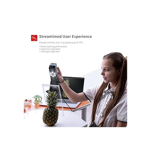  Shining 3D Einstar Handheld 3D Scanner with Detail-Oriented Enhancement Technology Support Scanning Hair and Body, Up to 14FPS Scanning Speed High Quality Collecting Data 3D Scanner for 3D Printer