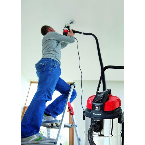  Einhell Nass-Trockensauger TE-VC 2340 SA (1200W ECO Power, 2.250W Automatiksteckdose, 40L Edelstahlbehaelter, Teleskop-Saugrohr, umfangreiches Duesenzubehoer)