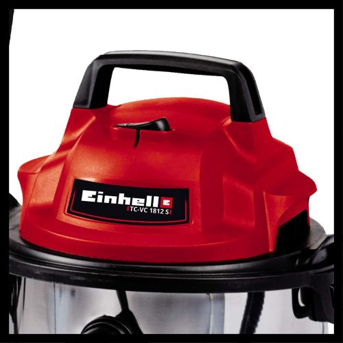  Einhell Nass-Trockensauger TC-VC 1812 S (1250 W, 180 mbar, 12 l, Edelstahlbehalter, umfangreiches Zubehoer) + Einhell Schmutzfangsack 12 Liter fuer Nass-Trockensauger 5er-Set