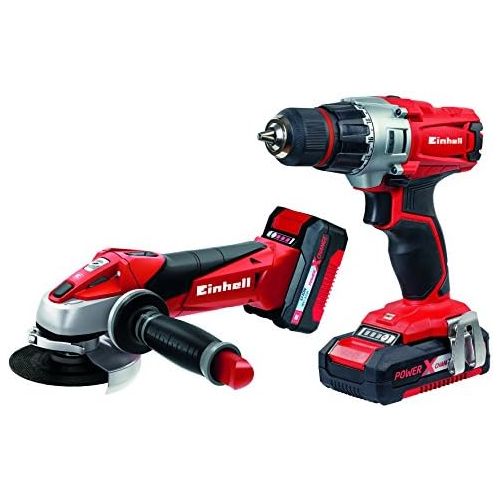  [아마존 핫딜]  [아마존핫딜]Einhell Maschinen-Set TE-TK 18 Li Kit Power X-Change (Li-Ionen, 18 V, Akku-Bohrschrauber TE-CD 18/2 Li + Akku-Winkelschleifer TE-AG 18/115 Li, inkl. 1,5 Ah & 3 Ah-Akku, Schnelladeg