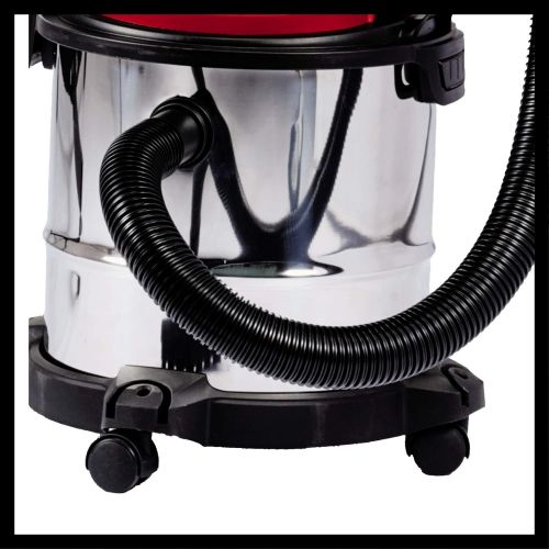  Einhell Nass-Trockensauger TC-VC 1812 S (1250 W, 180 mbar, 12 l, Edelstahlbehalter, umfangreiches Zubehoer) + Einhell Schmutzfangsack 12 Liter fuer Nass-Trockensauger 5er-Set