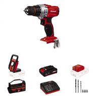 [아마존베스트]Einhell TE-CD Power X-Change 18-Volt Cordless 1250-RPM MAX 2-Speed 20+1-Torque Setting Workshop Drill/Driver Kit, w/Tool Bag, LED Lamp, Drill Bits, Keyless Chuck, Kit (1.5-Ah Batte