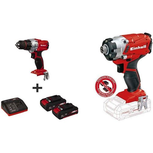  [아마존베스트]Einhell TE-CD 18/2 18-Volt 1.5Ah Power-X-Change Lithium Ion Cordless Drill w/Case + TE-Ci 18/1 Li-Solo Lithium-Ion Cordless Impact Driver, Kit (w/2x 1.5-Ah Battery + Charger)