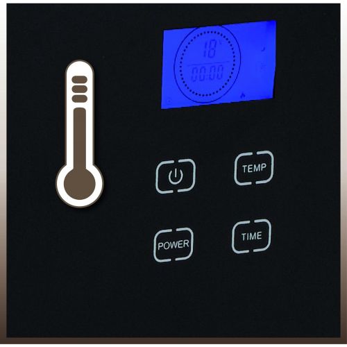  [아마존베스트]Einhell Gch 2000 Glaskonvektor 2000 Watts 2 Heat Settings Lcd Displa Touch Screen Timer Remote Control