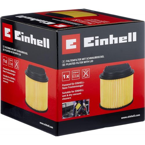  [아마존베스트]Einhell Grey Pleated Air Filter with Cap for Wet-Dry Vacuum Cleaners