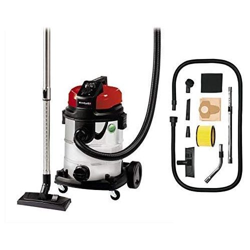  [아마존베스트]Einhell TE-VC 1925 SA Wet/Dry Vacuum Cleaner (ECO Technology, 800 W, 25 L, Blow Connection, Air Regulator, Accessory Holder, Includes Extensive Accessories + Set of 5 Foam Filters)