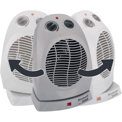  Einhell HKLO 2000 Fan Heater (up to 2000 Watt, 90° Swivel Function, Thermostat Control, 2 Heat Settings, Safety Shut Off in the event of Overheating / Falling)