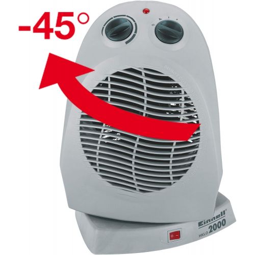  Einhell HKLO 2000 Fan Heater (up to 2000 Watt, 90° Swivel Function, Thermostat Control, 2 Heat Settings, Safety Shut Off in the event of Overheating / Falling)