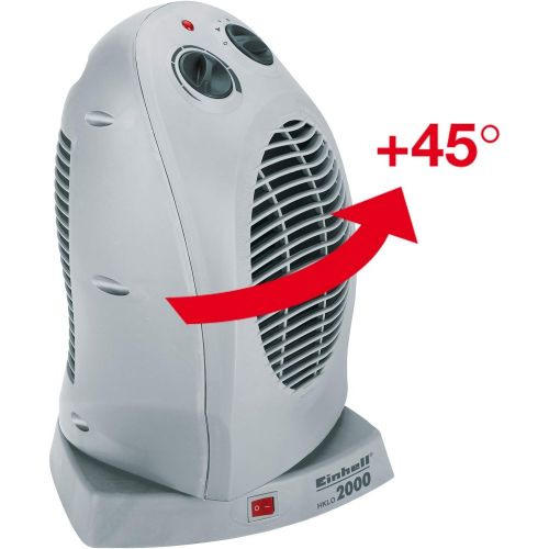  Einhell HKLO 2000 Fan Heater (up to 2000 Watt, 90° Swivel Function, Thermostat Control, 2 Heat Settings, Safety Shut Off in the event of Overheating / Falling)