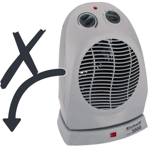  Einhell HKLO 2000 Fan Heater (up to 2000 Watt, 90° Swivel Function, Thermostat Control, 2 Heat Settings, Safety Shut Off in the event of Overheating / Falling)