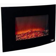 Einhell Electric fireplace EF 1800 (2 heat settings with 900W + 1,800W, LED flame with dimmer function, front panel made of curved safety glass, overheating protection)