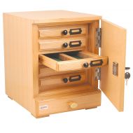 Eisco BI0123A Wooden Slide Cabinet, 5 Drawers, 500 Slide Capacity Total
