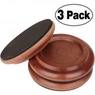 Grand Piano Caster Cups,Eison Solid Sapeliwood Piano Caster with Non-Slip & Anti-Noise Foam Floor Protectors for Hardwood Floor, Set of 3