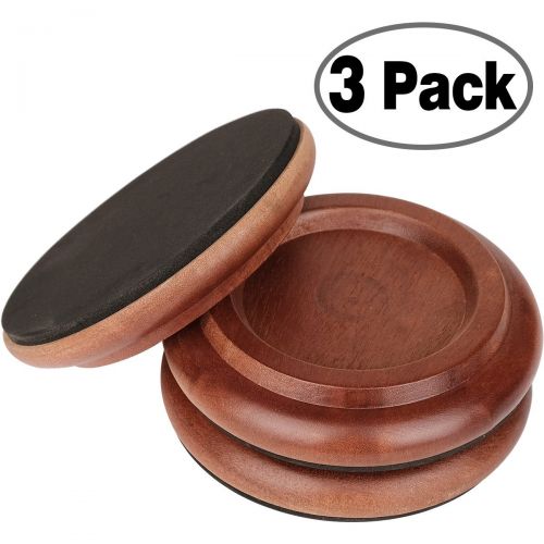  Grand Piano Caster Cups,Eison Solid Sapeliwood Piano Caster with Non-Slip & Anti-Noise Foam Floor Protectors for Hardwood Floor, Set of 3