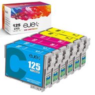 ejet 125 T125 Remanufactured Ink Cartridge Replacement for Epson 125 T125 for Stylus NX125 NX127 NX530 NX625 NX230 NX420 Workforce 320 323 325 520 Printer Tray(2 Cyan, 2 Magenta, 2