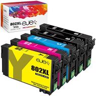 ejet Remanufactured Ink Cartridge Replacement for Epson 802XL 802 T802XL T802 to use with Workforce Pro WF-4720 WF-4730 WF-4734 WF-4740 EC-4020 Printer (2 Black, 1 Cyan, 1 Magenta,