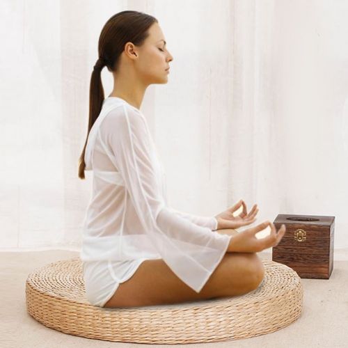  Ejoyous 40cm Round Pouf Tatami Cushion Floor Cushions Straw Meditation Soft Yoga Mat, Soft Yoga Mat,Pouf Tatami Seat Cushion