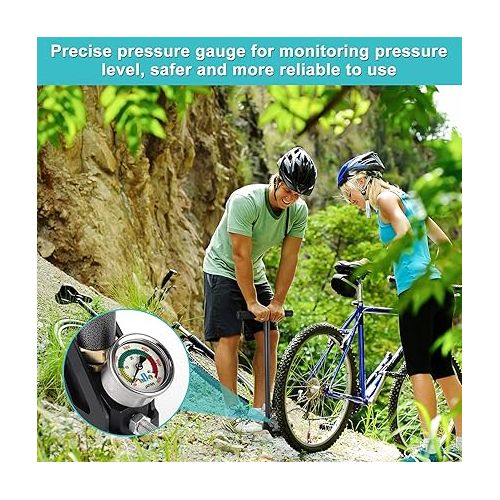  Ejoyous High Pressure Hand Pump, 3 Stage Air Filling Stirrup Pump up to 6000 psi Airgun PCP Pump with Gauge for High Pressure Tires and Pre-Charged Pneumatic Airguns