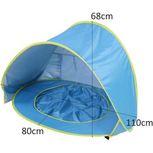  Ejoyous Baby Beach Tent with Pool, Portable Up Infant Beach Shade Canopy UV Protection Sun Shelter Waterproof Shade Pool for Outdoor Activities Beach Cam Hiking Traveling, Easy to Setup